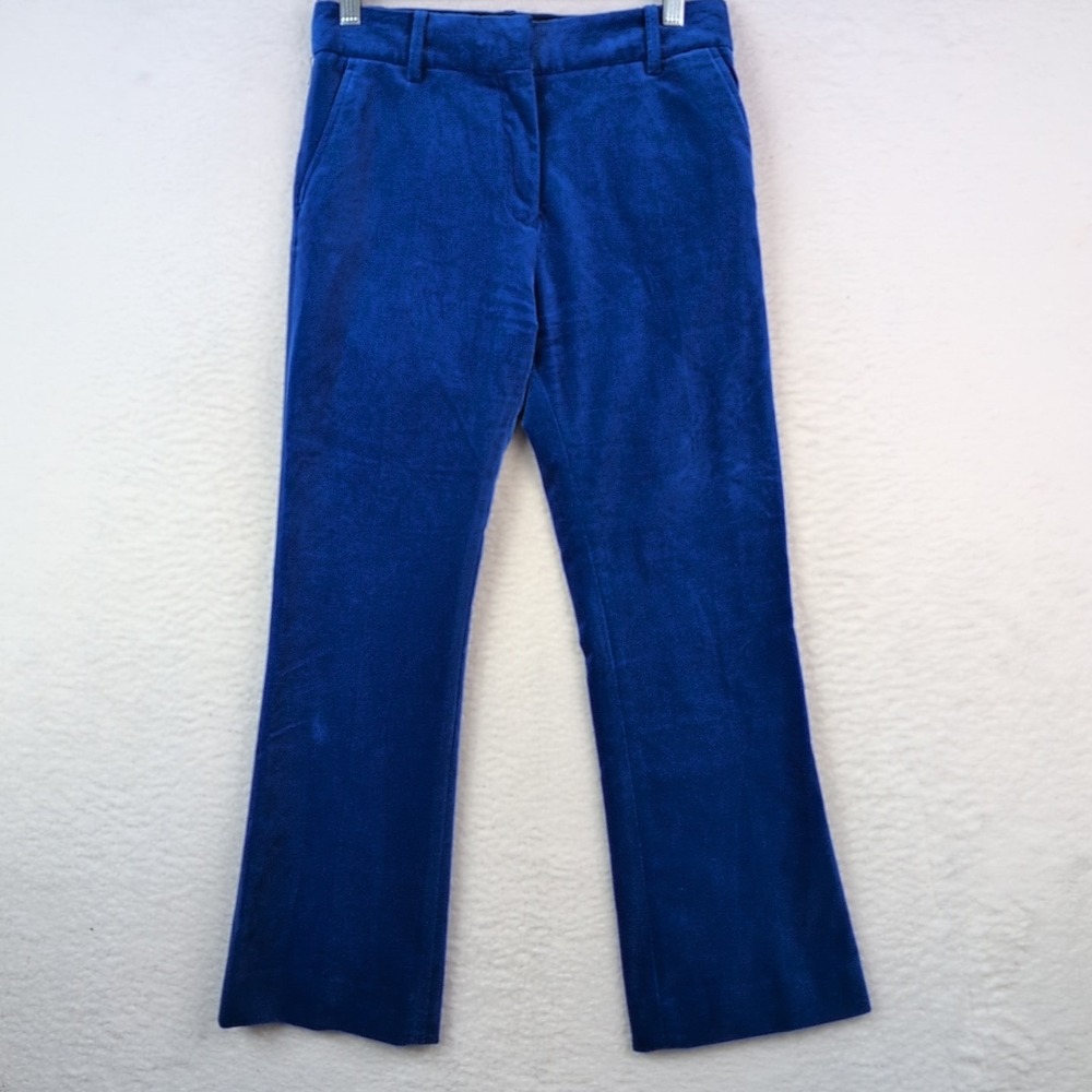 FRAME Women's Blue Velveteen Le Crop Mini Boot Pants 28x26